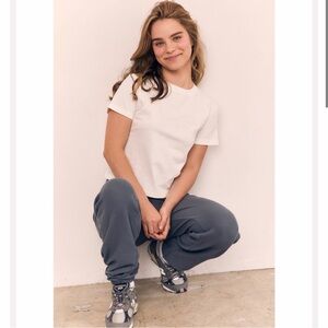 Mineral Washed Cotton Blank Cropped Tee